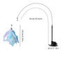 Interactive Self-Play Cat Wand with Suction Base, Feather & Bell - Automatic Bouncing Teaser(Blue) V888-ELOSUNG42630