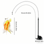 Interactive Self-Play Cat Wand with Suction Base, Feather & Bell - Automatic Bouncing Teaser(Yellow) V888-ELOSUNG42633