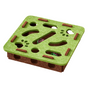 Green-Brown Felt Puzzle Square Shape Box Cat Toy with 2 Metal Bell Balls - Scratch-Resistant & Interactive V888-ELOSUNG42634