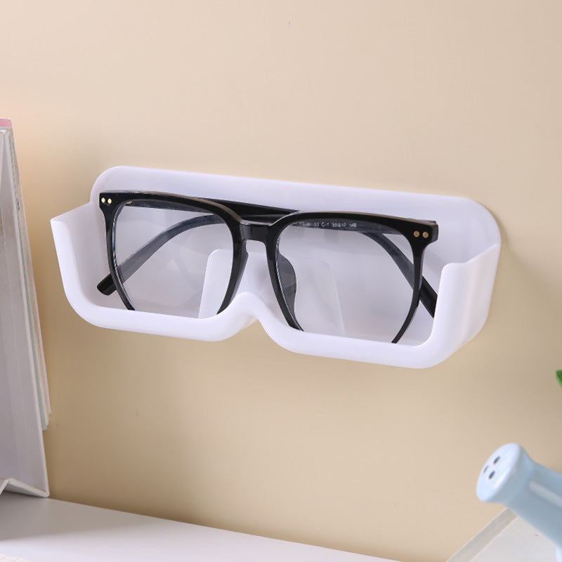 3-Pack Wall-Mounted Glasses Organizer - PET Bedside Bathroom Eyewear Storage Shelf, Anti-Pressure & V888-ELOSUNG42640