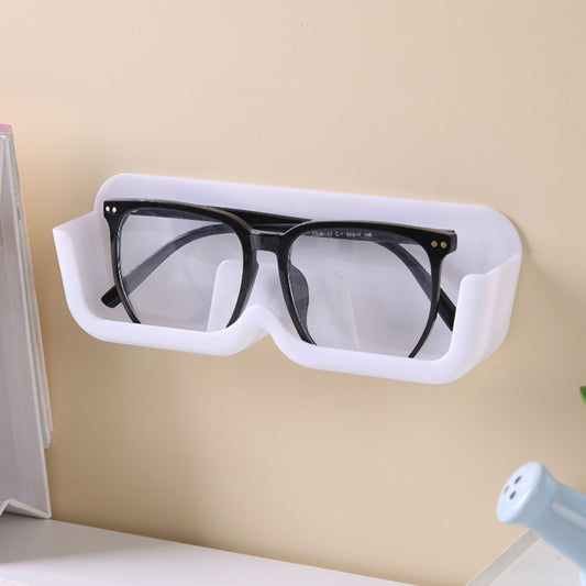 3-Pack Wall-Mounted Glasses Organizer - PET Bedside Bathroom Eyewear Storage Shelf, Anti-Pressure & V888-ELOSUNG42640