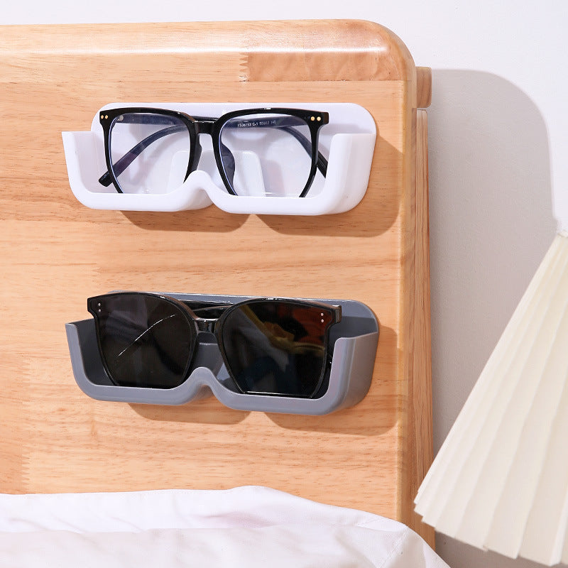 3-Pack Wall-Mounted Glasses Organizer - PET Bedside Bathroom Eyewear Storage Shelf, Anti-Pressure & V888-ELOSUNG42640