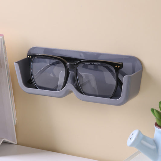 3-Pack Wall-Mounted Glasses Organizer - PET Bedside Bathroom Eyewear Storage Shelf, Anti-Pressure & V888-ELOSUNG42641