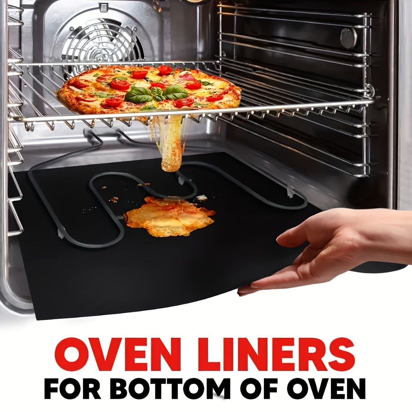 2-Pack 33x40cm Reusable Drip Guard for Ovens, Grills & Microwaves - High-Temperature Resistant Fiberglass V888-ELOSUNG42643