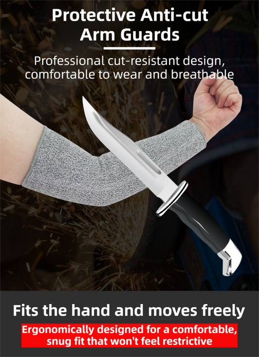 One-Pair 5 Level Cut-Resistant Arm Protection Sleeves(55CM) - Anti-Slash & Anti-Puncture Heavy Duty Safety V888-ELOSUNG42652
