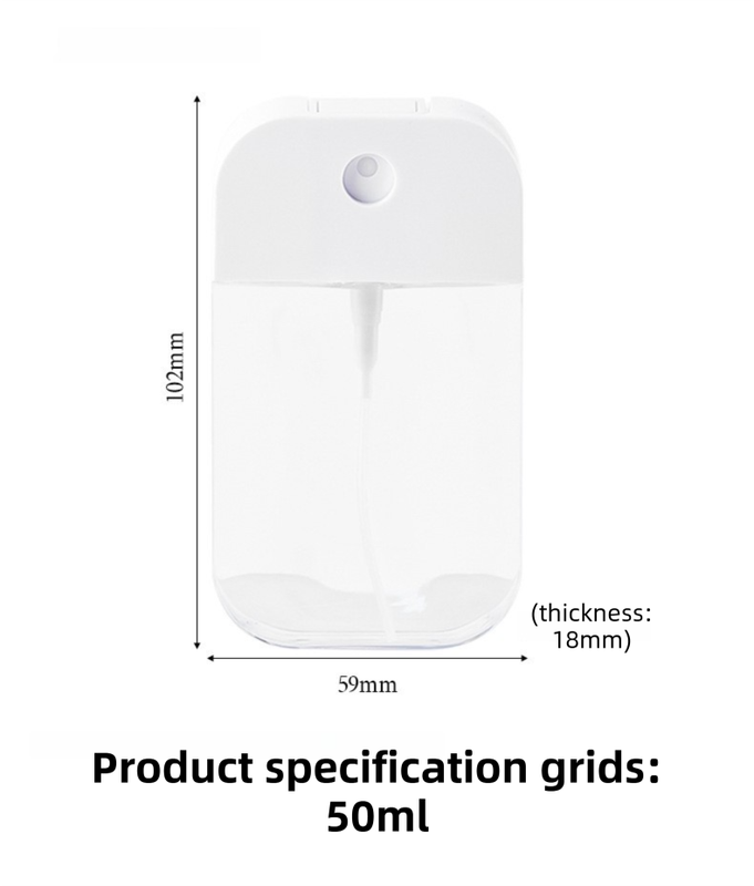 3-Pack Ultra-Slim 50ml Card-Style Travel Spray Bottle with Blue Silicone Sleeve - Portable ABS/PETG V888-ELOSUNG42654