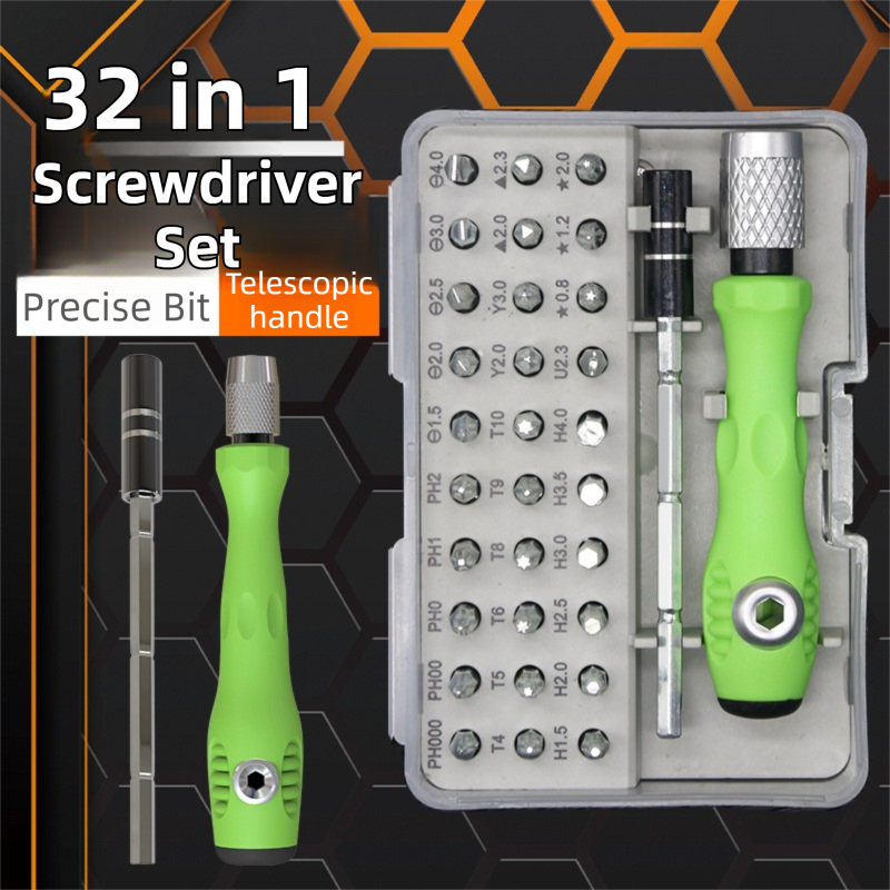 32-in-1 Precision Screwdriver Tool Set - Compact Magnetic Tool Kit for Professional Electronics & Cars Repair V888-ELOSUNG42660