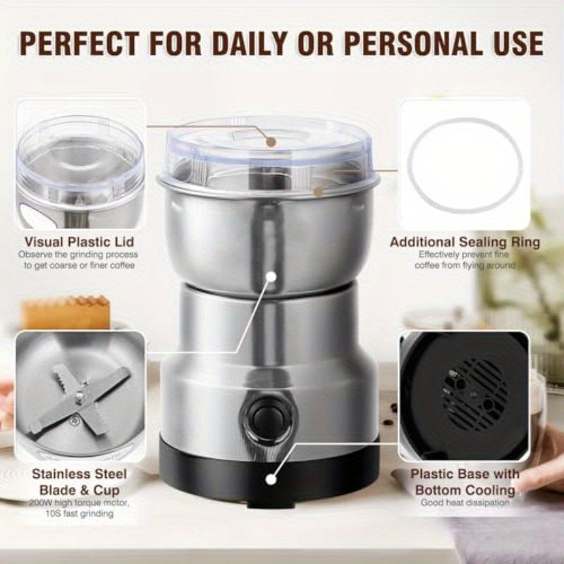 Compact Electric Grinder and Pulverizer - Multi-Functional Ultra-Fine Kitchen Mill for Nut, Grains, Spices, V888-ELOSUNG42665