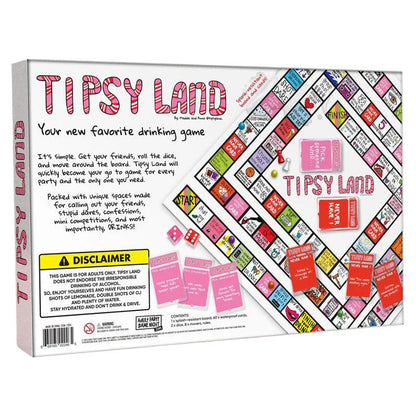 Tipsy Land Party Card & Board Set - Premium Drinking Game and Hilarious Social Icebreaker for Parties & Game V888-ELOSUNG42672