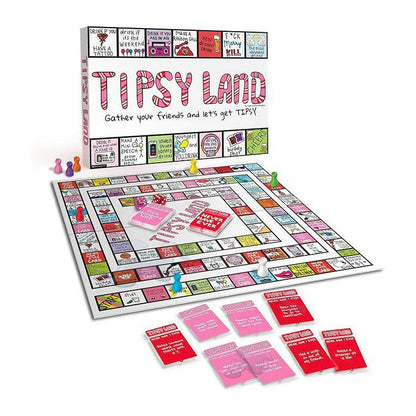 Tipsy Land Party Card & Board Set - Premium Drinking Game and Hilarious Social Icebreaker for Parties & Game V888-ELOSUNG42672