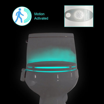 2-Pack 8-Color LED Toilet Night Light - Universal Fit Smart Motion Activated Bathroom Bowl Light, Multi-Color V888-ELOSUNG42674