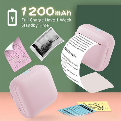 Blue X6 Mini Portable Bluetooth Instant Photo & Note Printer for Students - Deluxe 20-Piece Gift Set with 12 V888-ELOSUNG42686