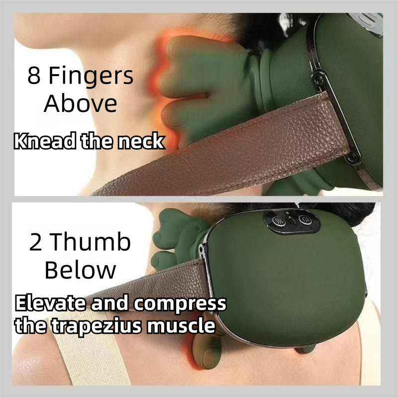 Wireless 4D Bionic 10-Fingers Shoulder & Neck Massager - EMS Micro-current & Vibration Neck Reliever with V888-ELOSUNG42708