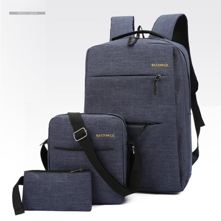 Blue 3-PCS Multi-Functional & Lightweight Backpacks Set for Students - Large Capacity Durable Travel Daypack V888-ELOSUNG42715