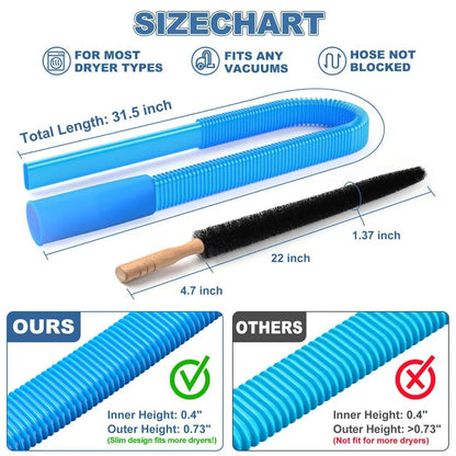 Sealegend Dryer Vent & Washing Machine Deep Cleaner Kit - 8M Flexible Vacuum Hose Attachment & Lint Brush V888-ELOSUNG42716
