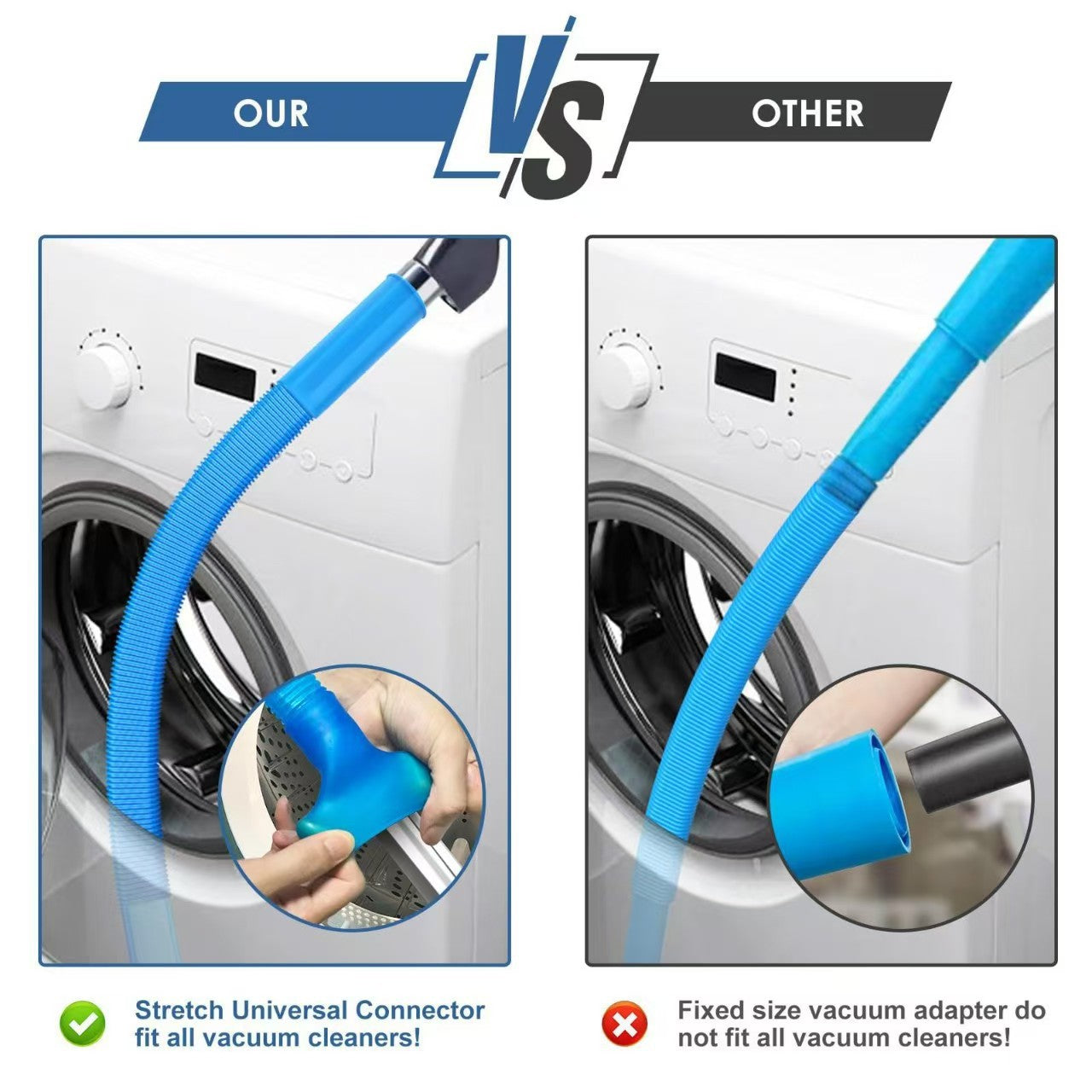 Sealegend Dryer Vent & Washing Machine Deep Cleaner Kit - 8M Flexible Vacuum Hose Attachment & Lint Brush V888-ELOSUNG42716