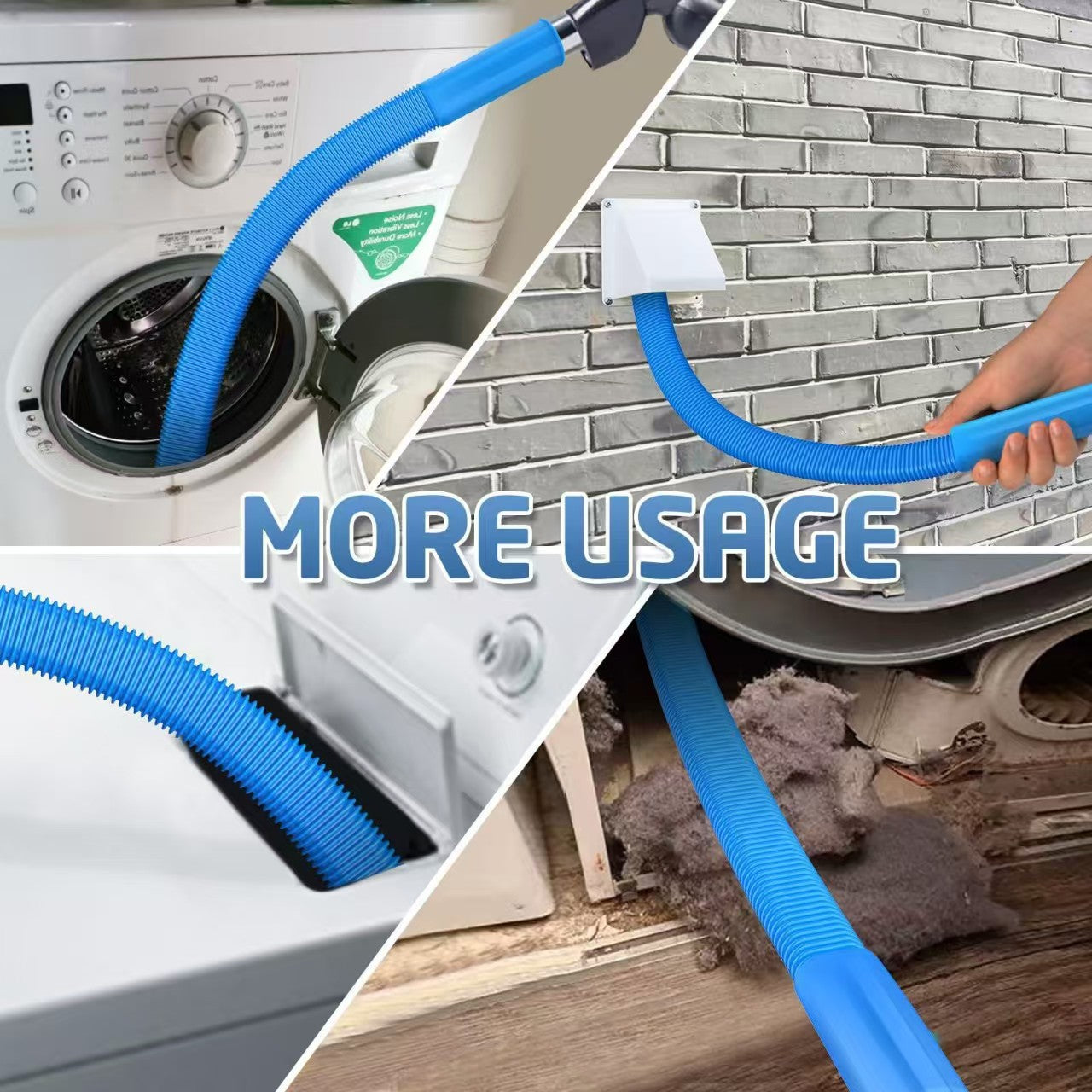 Sealegend Dryer Vent & Washing Machine Deep Cleaner Kit - 8M Flexible Vacuum Hose Attachment & Lint Brush V888-ELOSUNG42716