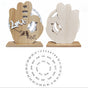 OK Sign Timber Perpetual Calendar Decoration(15.3x19.1 CM) - Manual Rotating Date Tracker V888-ELOSUNG42718