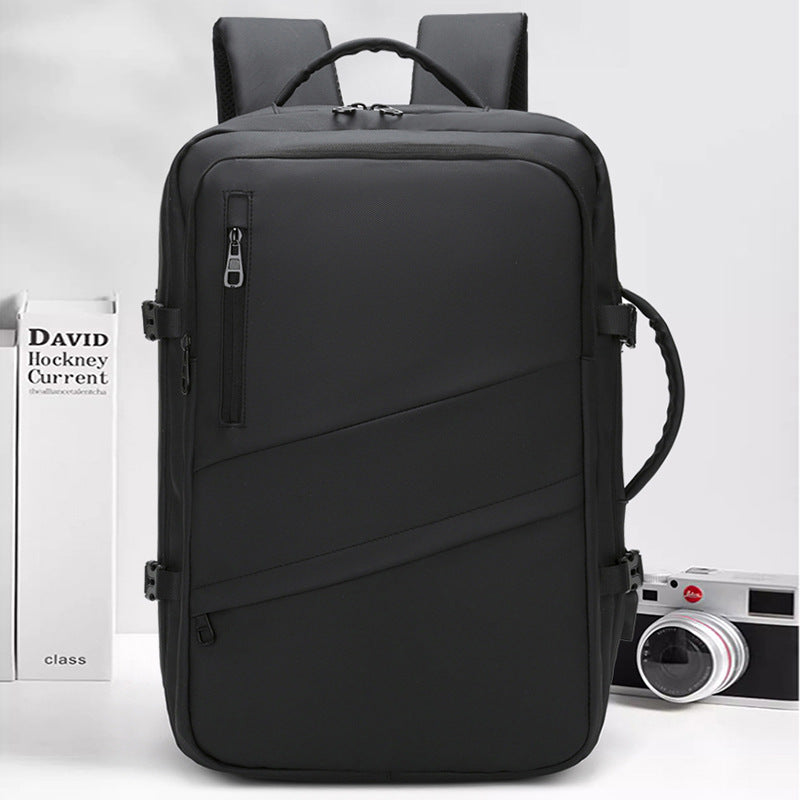 Black Premium Business Expandable Travel Backpack with External USB Charging - 20-35L Large-Capacity & V888-ELOSUNG42720