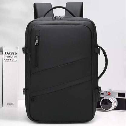 Black Premium Business Expandable Travel Backpack with External USB Charging - 20-35L Large-Capacity & V888-ELOSUNG42720
