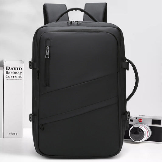 Black Premium Business Expandable Travel Backpack with External USB Charging - 20-35L Large-Capacity & V888-ELOSUNG42720