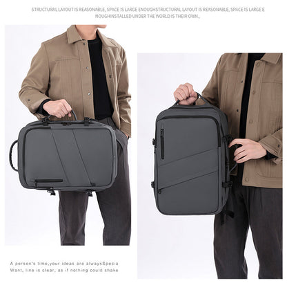 Grey Premium Business Expandable Travel Backpack with External USB Charging - 20-35L Large-Capacity & V888-ELOSUNG42721