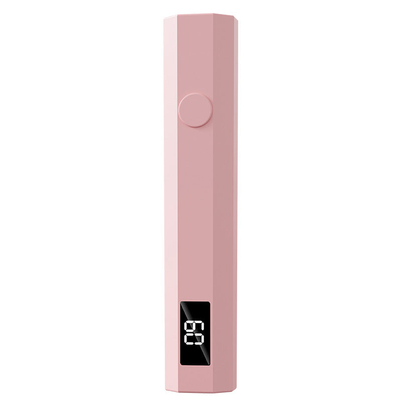 Pink Mini Handheld LED/UV Manicure Light with Digital Display - Portable One-Finger Curing Pen V888-ELOSUNG42757