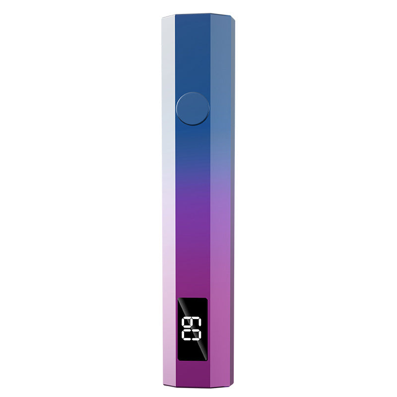 Gradient Purple Mini Handheld LED/UV Manicure Light with Digital Display - Portable One-Finger Curing Pen V888-ELOSUNG42763
