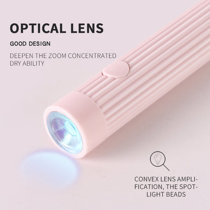 Gradient Purple Mini Handheld LED/UV Manicure Light with Digital Display - Portable One-Finger Curing Pen V888-ELOSUNG42763