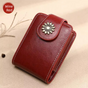 Wine-Red Sleek Compact PU Leather Flap-Top Lip Gloss Organizer with Built-in Mirror V888-ELOSUNG42769