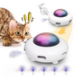 Smart Electric UFO Automatic Cat Toy - Self-Playing Teaser with 5 Rotating Feathers & Intelligent Indoor V888-ELOSUNG42779