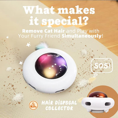 Smart Electric UFO Automatic Cat Toy - Self-Playing Teaser with 5 Rotating Feathers & Intelligent Indoor V888-ELOSUNG42779