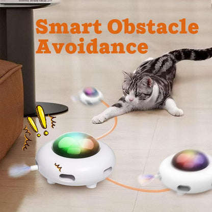 Smart Electric UFO Automatic Cat Toy - Self-Playing Teaser with 5 Rotating Feathers & Intelligent Indoor V888-ELOSUNG42779