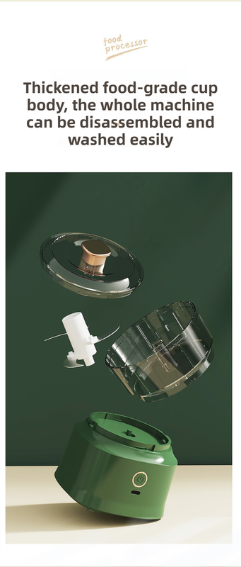 Coffee-Brown Wireless Electric Kitchen Grinder - Portable 150ml Baby Food Maker with 3 Stainless Steel V888-ELOSUNG42781