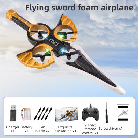 L36 Remote Control Flying Stunt Sword with 360 degrees Flip & One-Key Takeoff - Fully Guarded Propellers and V888-ELOSUNG42783