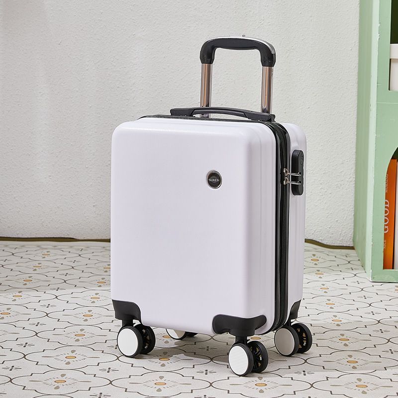 White 14 Inch Lightweight Carry-on Luggage for heights under 1.6m - Underseat & Overhead Cabin Hardside V888-ELOSUNG42784