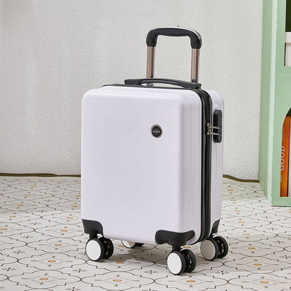 White 16 Inch Lightweight Carry-on Luggage for heights under 1.6m - Underseat & Overhead Cabin Hardside V888-ELOSUNG42796