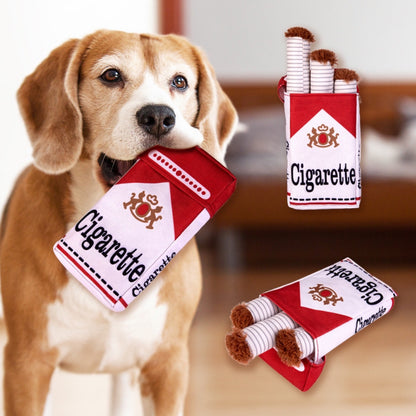 2-Pack Funny Cigarette Box Squeaky Dog Toy - Soft Plush Interactive Molar Toy, Crinkle & Squeak Boredom V888-ELOSUNG42824