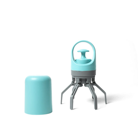 Blue Foldable 6-Claw Pet Pooper Scooper with Integrated Waste Bag Dispenser & 1 Roll of Bags - Durable V888-ELOSUNG42831