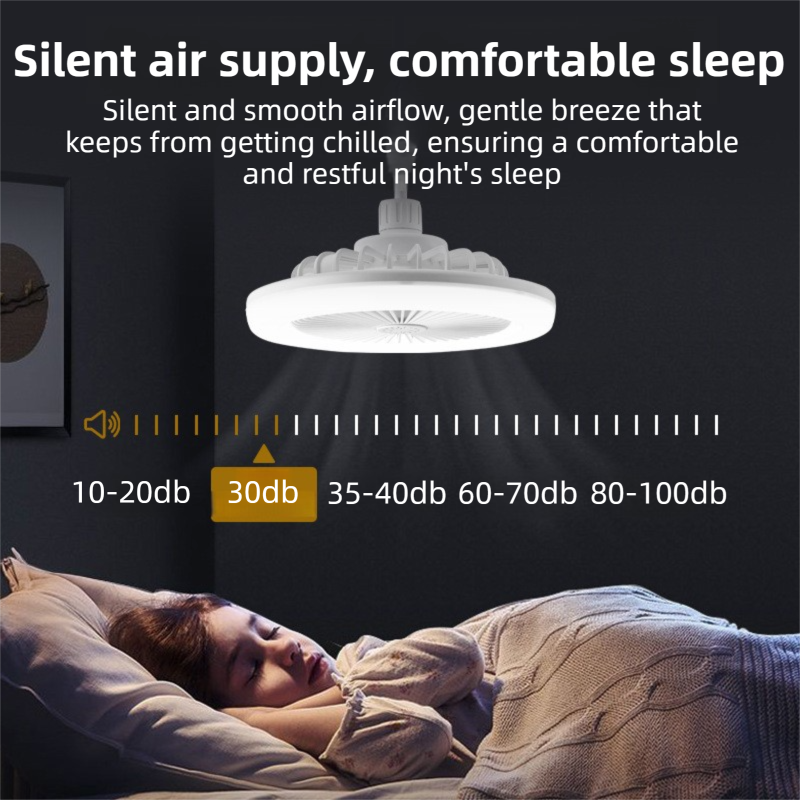 Black Remote LED Ceiling Fan Light with Aromatherapy Slot and Removable E27 Base Socket - Timer & Dimmable & V888-ELOSUNG42844