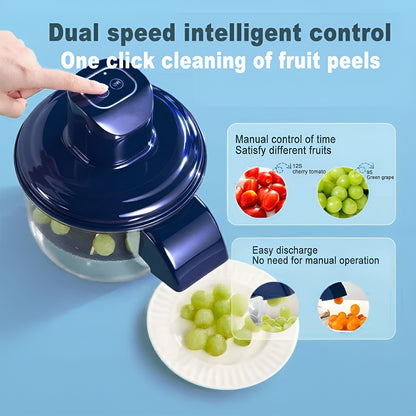 Blue Automatic Grape Peeler Machine - High-Efficiency & Mess-Free, Electric Fruit Skin Remover for Home V888-ELOSUNG42845