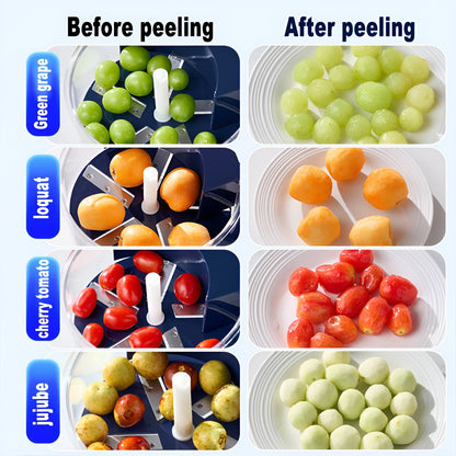 Blue Automatic Grape Peeler Machine - High-Efficiency & Mess-Free, Electric Fruit Skin Remover for Home V888-ELOSUNG42845
