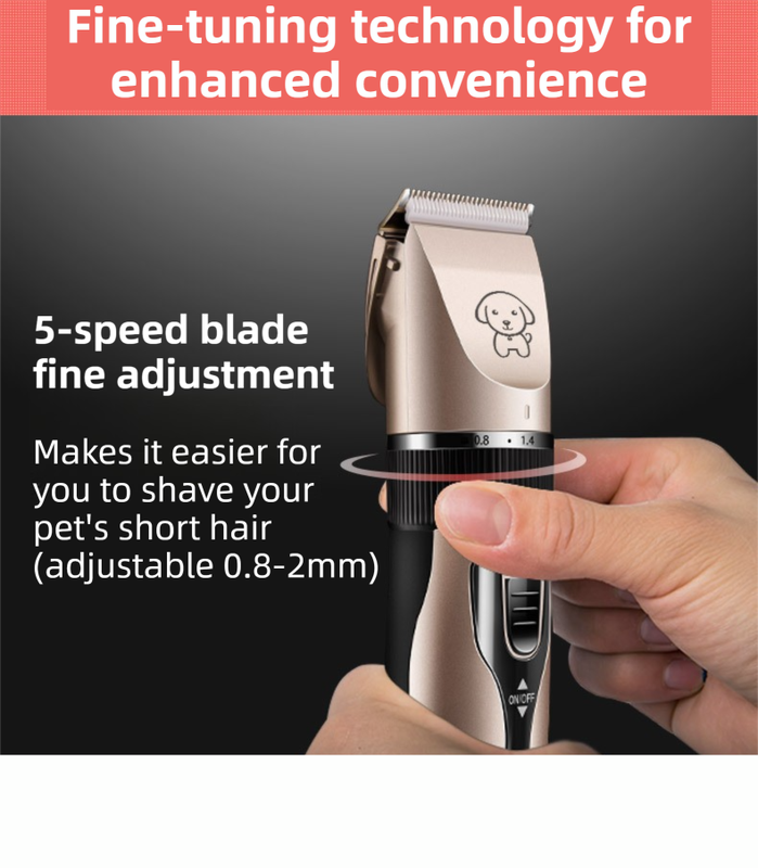 Gold K5 Lightweight Pet Precision Grooming Clipper - USB Rechargable, Low Noise Dog & Cat Hair Trimmer with V888-ELOSUNG42846