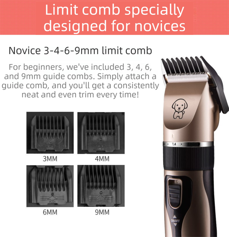 Gold K5 Lightweight Pet Precision Grooming Clipper - USB Rechargable, Low Noise Dog & Cat Hair Trimmer with V888-ELOSUNG42846