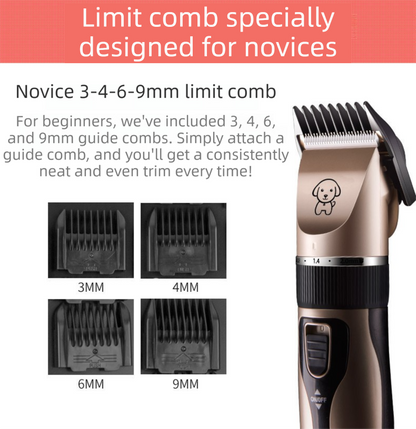 Gold K5 Lightweight Pet Precision Grooming Clipper - USB Rechargable, Low Noise Dog & Cat Hair Trimmer with V888-ELOSUNG42846
