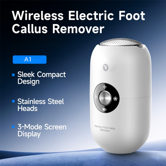 Black A1 Compact Electric Foot Dead Skin and Callus Remover - IPX6 Pedicure Tool with 3-Speed Mode & Dual 360 V888-ELOSUNG42853