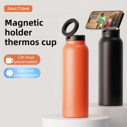 Black 24oz Stainless Steel Insulated Water Bottle With 90 degrees Adjustable Vertical/Horizontal Magnetic V888-ELOSUNG42862