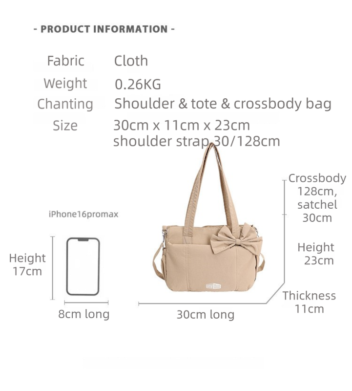 Black Puffy Quilted Nylon Hobo & Crossbody Bag with Cute Bowknot - Trendy Large-Capacity Handbag with V888-ELOSUNG42889