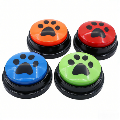 4-Pack Durable Dog-Talking Buttons & Recordable Voice Boxes - Interactive Vibrant Colors Speech Training Toy V888-ELOSUNG42892