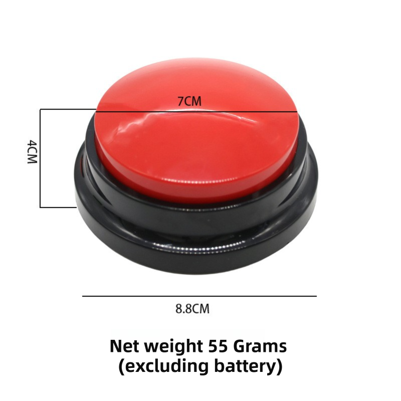 4-Pack Durable Dog-Talking Buttons & Recordable Voice Boxes - Interactive Vibrant Colors Speech Training Toy V888-ELOSUNG42892